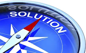 High Resolution Rendering Stampe: high resolution rendering of a compass with a solution icon