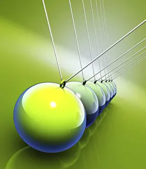Symbolic Picture Art Stampe: High resolution rendering of a green pendulum