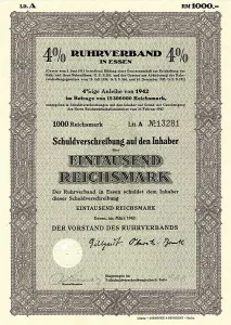 German Federal Republic Finance Stampe: Historic security, partial debenture
