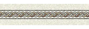 Ceramic Tile Ornaments Stampe: Horizontal border mosaic tiles, vector pattern