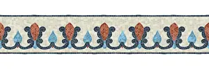 Ceramic Floor Design Stampe: Horizontal border mosaic tiles, vector pattern