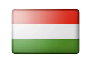European Symbol Stampe: The Hungarian flag. Rectangular matte icon