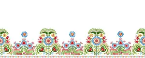 Vintage Floral Patterns Stampe: Hungarian vector embroidery pattern for borders