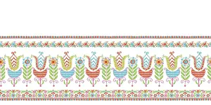 Hungarian Embroidery Pattern Stampe: Hungarian vector embroidery pattern for borders