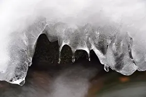 Northern Germany Winter Landscape Stampe: Ice formations in the Bode mountain stream