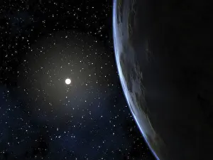 Deserted Morning Sky Stampe: An image of a deep space planet background