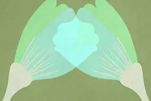 Green Background Design Stampe: The image features an abstract