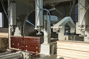 Timber Industry Equipment Stampe: Image of machine for cutting the profiled bars