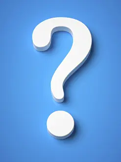 Abstract Background Image Stampe: An image of a questionmark on a blue background