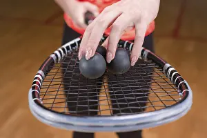 Championship Victory Stampe: Image of racket and three squash balls