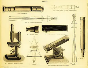 Astronomy Equipment Stampe: Instruments of optics