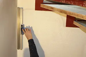 Construction Site Labourer Stampe: Interior plastering work
