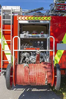 Healthcare System Equipment Stampe: Interior view of a fire engine