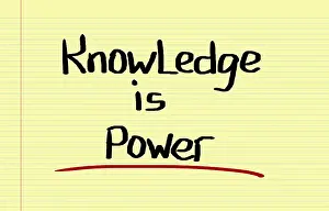 Education Symbol Stampe: Knowledge Is Power Concept