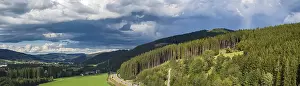 Dramatic Clouds Germany Stampe: Landscape in the Black Forest, forest and dramatic clouds