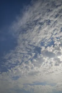 Cloud Formation Germany Stampe: Large fluffy clouds, altocumulus clouds