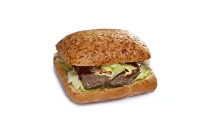 American Style Barbecue Food Stampe: Layout for menu. Burger with beef