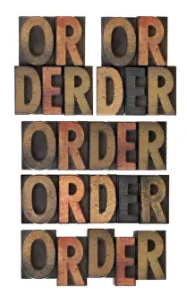Vintage Letterpress Stampe: Several layout version of word order