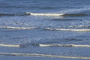 Sandy Ocean Beach Europe Stampe: Leaking waves on a sandy beach
