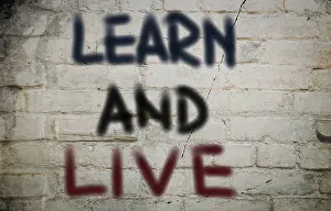Education Symbolic Picture Stampe: Learn And Live Concept