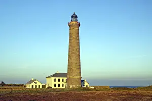 Lighthouse Evening Light Stampe: Lighthouse in the evening light