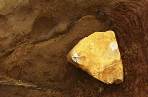 Central Europe Natural Preserves Stampe: Lines and structures, reddish rock of limonite