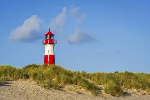 Lighthouse In Schleswig Holstein Stampe: The Lister lighthouse at Ellenbogen
