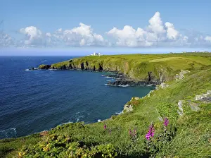 Atlantic Ocean Landscape Stampe: Lizard Lighthouse, Lizard Point