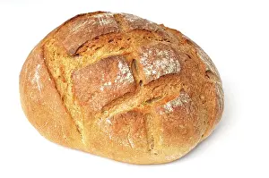 Food Photography Germany Stampe: Loaf of bread, white background