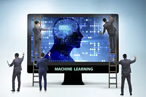 Modern Technology Image Stampe: Machine learning concept as modern technology