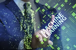 Computer Software Development Stampe: Machine learning concept as modern technology