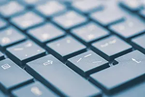 Close Up Macro Photography Stampe: Macro keyboard keys, an angle view