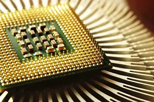 Close Up Computer Hardware Stampe: Macro shot of central processing unit