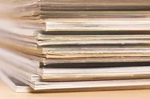 Recyclable Materials Sorting Stampe: Magazines - macro