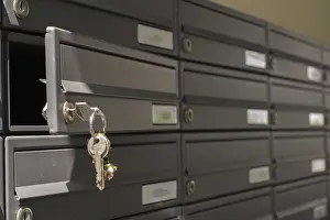 European Postal Service Stampe: Mailboxes in a residential complex
