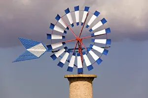 Balearic Islands Landmark Stampe: Majorca, windmill