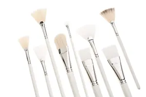 Professional Makeup Tools Stampe: Make up brushes of different size and type object isolated view on white