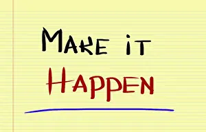 Symbolic Picture Concept Stampe: Make It Happen Concept