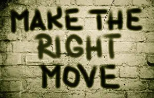 Motivational Image Stampe: Make The Right Move Concept