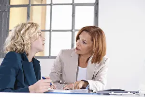 Communication Skills Training Stampe: Manager working in an office with a trainee