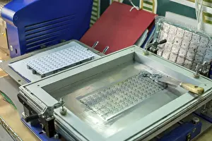 Computer Hardware Technology Stampe: Manufacturing facility. LED panel before application of thermal paste