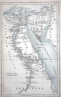 Ancient Egypt Map Stampe: Map of Egypt at the time of Roman rule