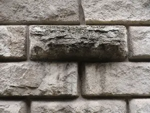 Rustic Stone Background Stampe: Massive limestone wall ? Structure texture background