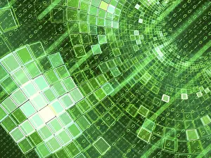 Computer Generated Image Stampe: Matrix background - tunnel with digits one and zero