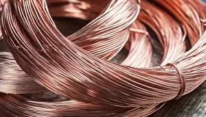 Metal Processing Factory Stampe: Metal, copper, copper wire on a roll for further processing
