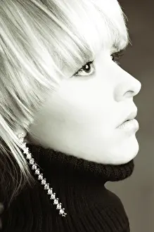 Sepia Toned Image Stampe: A model portrait in the studio
