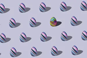 Colorful Easter Eggs Stampe: Modern Colorful Easter egg pattern made