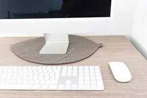 Empty Office Space Stampe: Modern workplace with desktop computer
