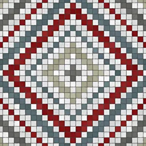 Baroque Wall Decoration Stampe: Mosaic tiles background, seamless vector pattern