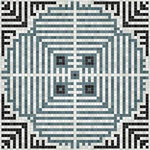 Baroque Wall Decoration Stampe: Mosaic tiles background, seamless vector pattern